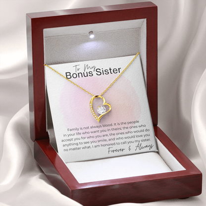 Honored to Call You Sister - Gift for Bonus Sister - Heart Pendant Necklace