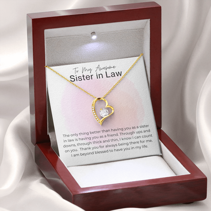 Blessed to Have You In My Life - Gift for Sister in Law - Heart Pendant Necklace