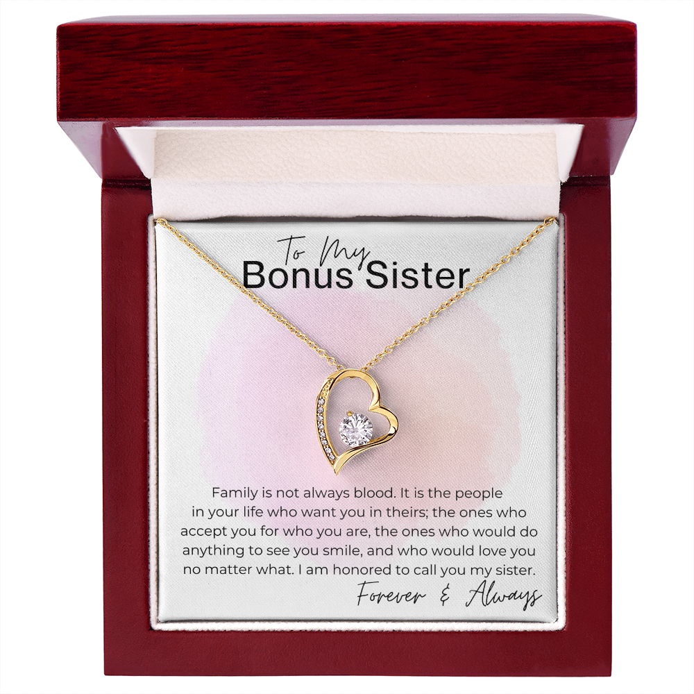 Honored to Call You Sister - Gift for Bonus Sister - Heart Pendant Necklace