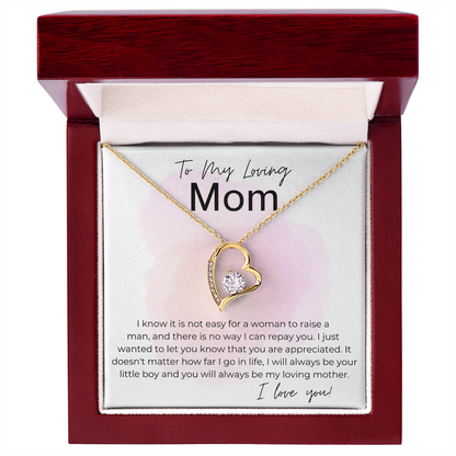 You are Appreciated - Gift for Mom, From Son - Heart Pendant Necklace
