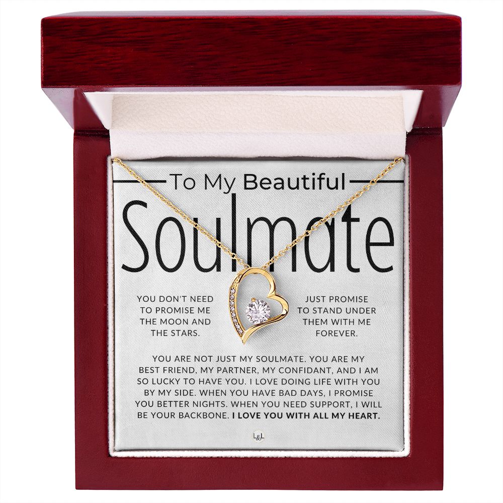 My Soulmate, Life With You - Thinking of You - Sentimental and Romantic Gift for Her - Soulmate Necklace - Christmas, Valentine's, Birthday or Anniversary Gifts