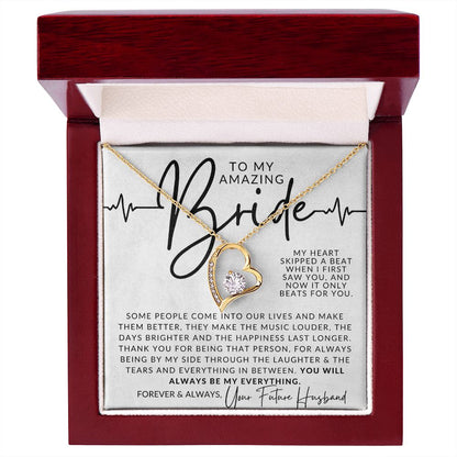 My Bride, My Heart Beat - Gift For My Future Wife, My Fiancée - Bride Gift from Groom on Wedding Day - Romantic Christmas Gifts For Her, Valentine's Day, Birthday Present