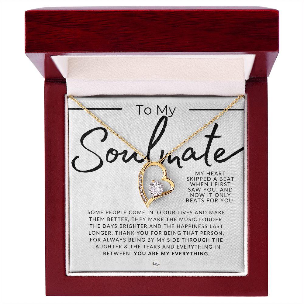 My Soulmate, My Everything - Thinking of You - Sentimental and Romantic Gift for Her -  Soulmate Necklace - Christmas, Valentine's, Birthday or Anniversary Gifts