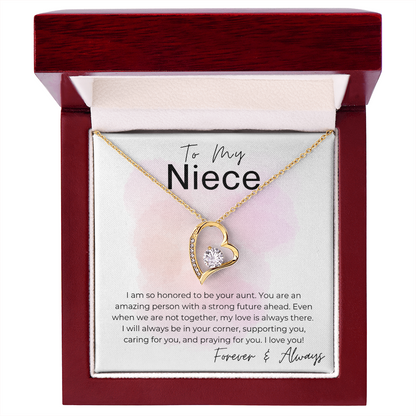 Honored to be Your Aunt - A Gift for Niece from Aunt - Heart Pendant Necklace