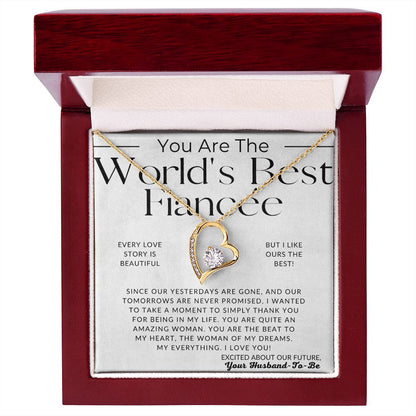 World's Best Fiancée - Gift For My Future Wife, My Fiancée - Bride Gift from Groom on Wedding Day - Romantic Christmas Gifts For Her, Valentine's Day, Birthday Present,
