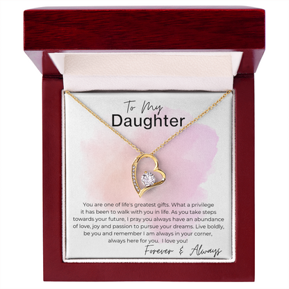 I am Always In Your Corner - Gift for Daughter - Heart Pendant Necklace