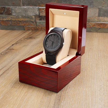 Watch for Dad - One Thing I Have Learned - Golf Gifts for Men - Engraved Wooden Watch with Leather Band