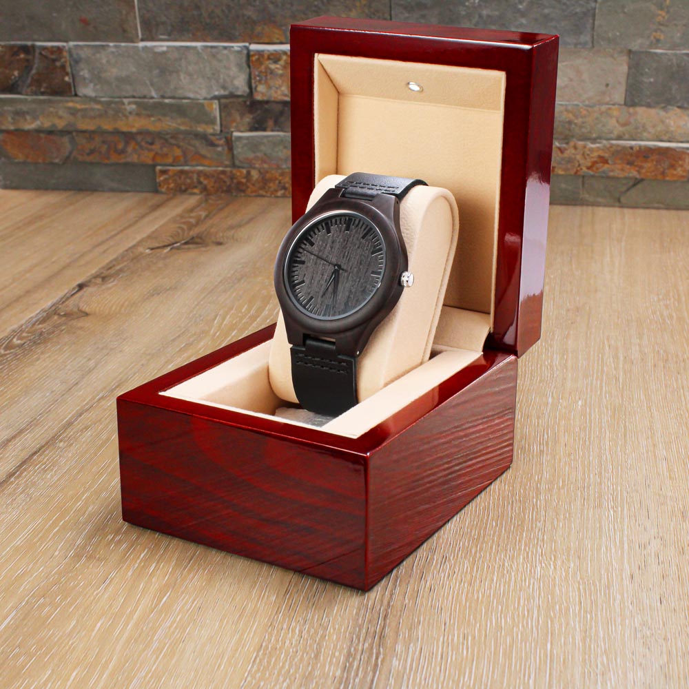 Watch for New Dad - Official Golf Dad - Golf Gifts for Men - Engraved Wooden Watch with Leather Band