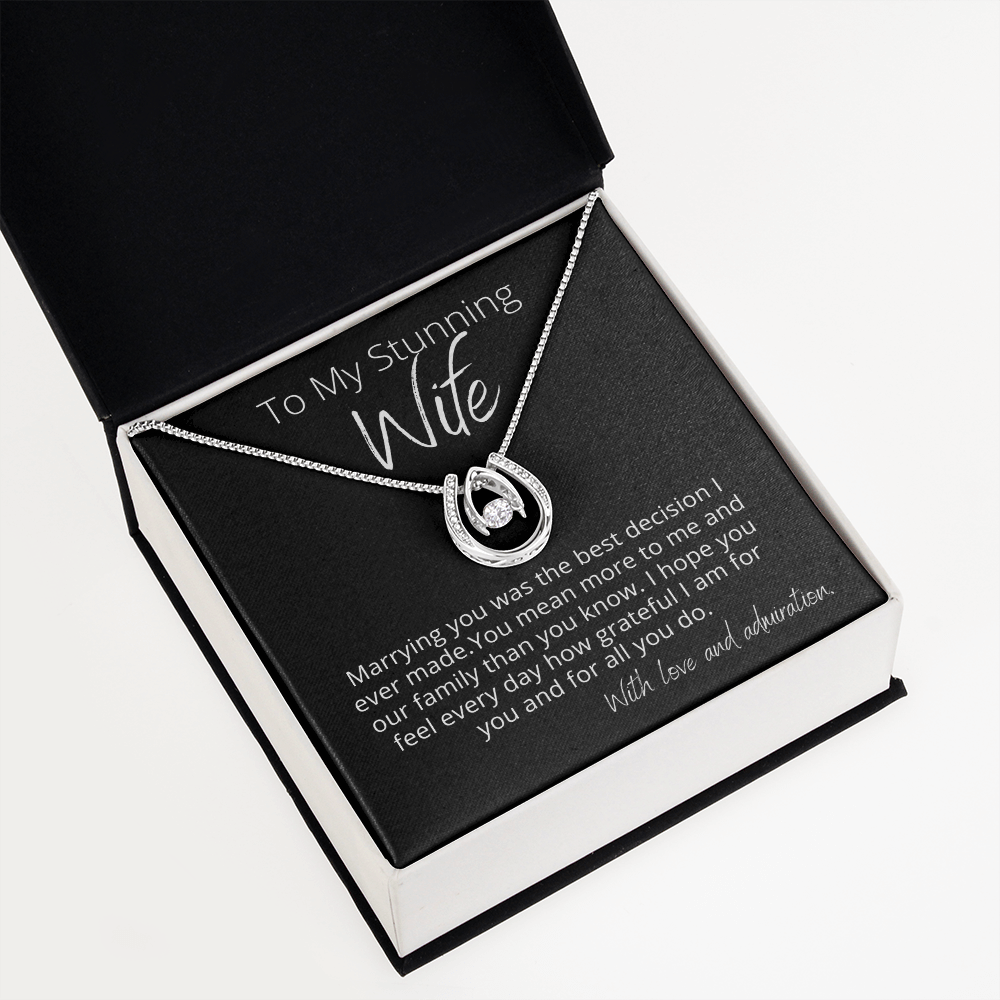 To My Stunning Wife, You Were My Best Decision - Lucky In Love - Pendant Necklace - The Perfect Gift