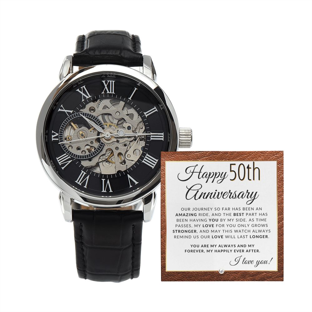 50 Year Anniversary Gift for Him Men's Openwork Watch Watch