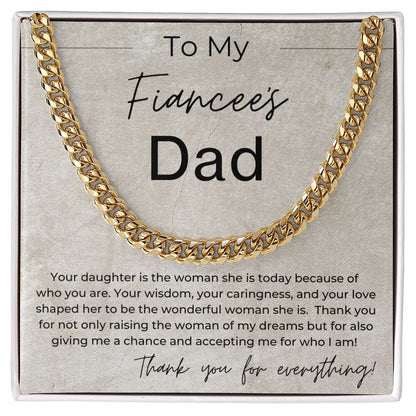 You Raised The Woman Of My Dreams - Gift for Fiancées Dad - Linked Chain Necklace
