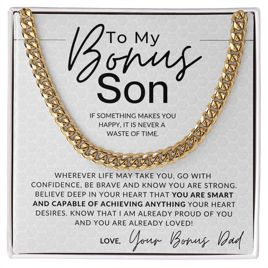 Be Brave, Be Strong - To My Bonus Son (Gift From Bonus Dad) - Christmas Gifts, Birthday Present, Graduation, Valentine's Day