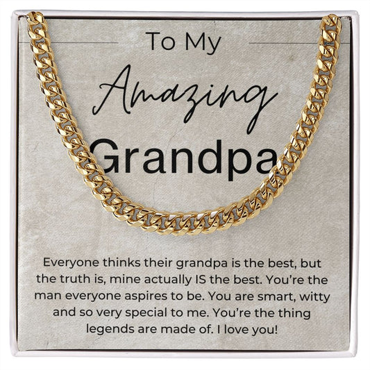 You Are The Thing Legends Are Made Of - Gift for Grandpa - Linked Chain Necklace