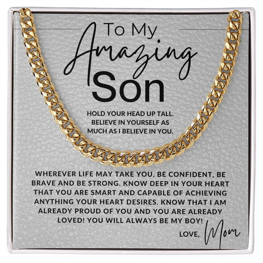 Hold Your Head Up - To My Son (From Mom) - Mother to Son Gift - Christmas Gifts, Birthday Present, Graduation, Valentine's Day