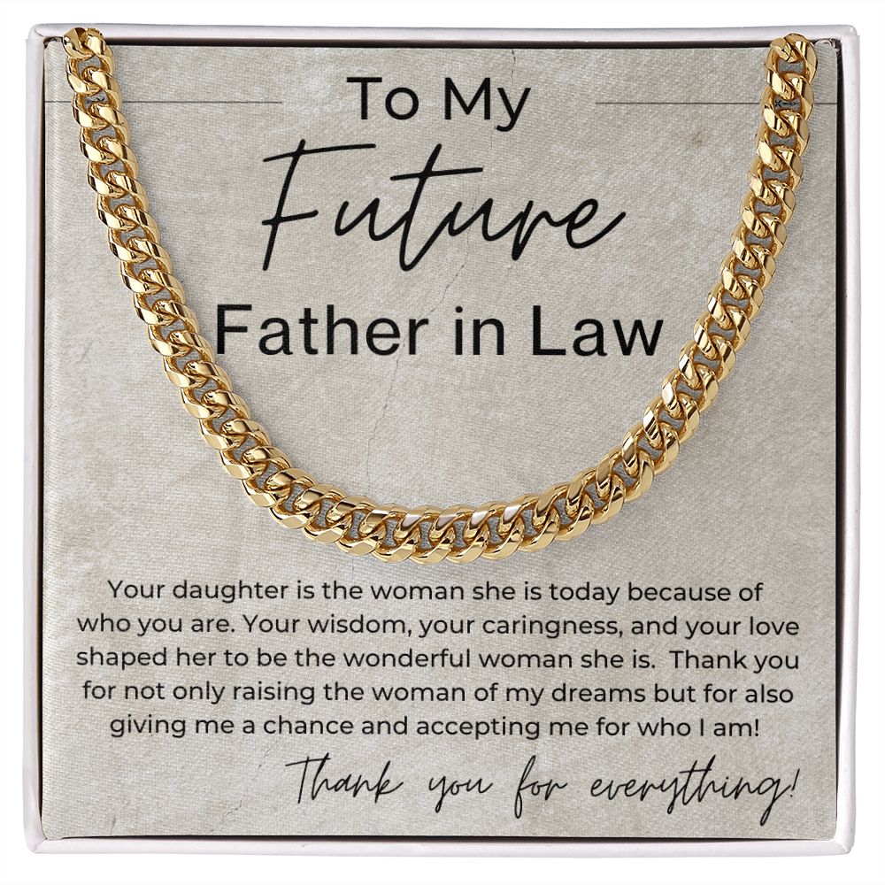 Thank You For Accepting Me - Gift for Future Father In Law, From Future Son In Law - Linked Chain Necklace
