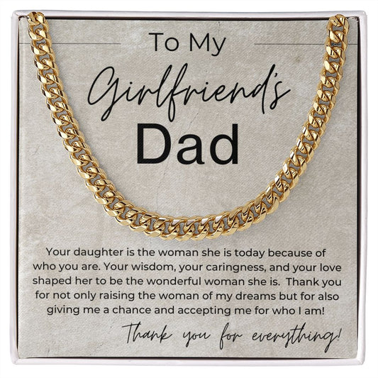 Thank You For Giving Me A Chance - Gift for Girlfriend's Dad - Linked Chain Necklace