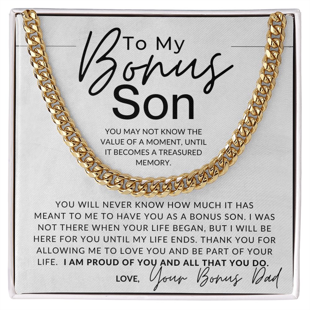 Proud Of You - To My Bonus Son (Gift From Bonus Dad) - Christmas Gifts, Birthday Present, Graduation, Valentine's Day