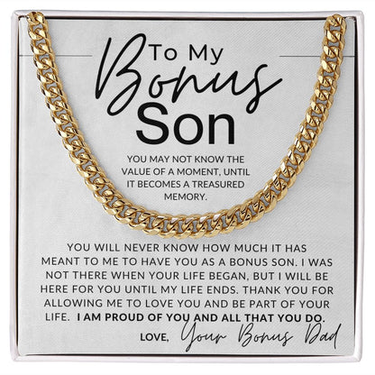 Proud Of You - To My Bonus Son (Gift From Bonus Dad) - Christmas Gifts, Birthday Present, Graduation, Valentine's Day