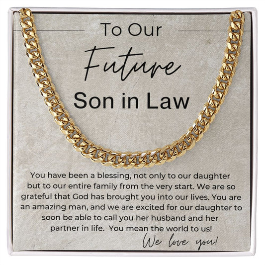 We Are Excited - Gift for Future Daughter in Law - Cuban Linked Chain Necklace