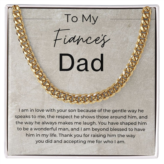 Thank You for Raising Your Son - Gift for Fiancé's Dad - Linked Chain Necklace