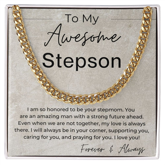 I will Always Be in Your Corner - A Gift for Stepson from Stepmom - Cuban Linked Chain Necklace