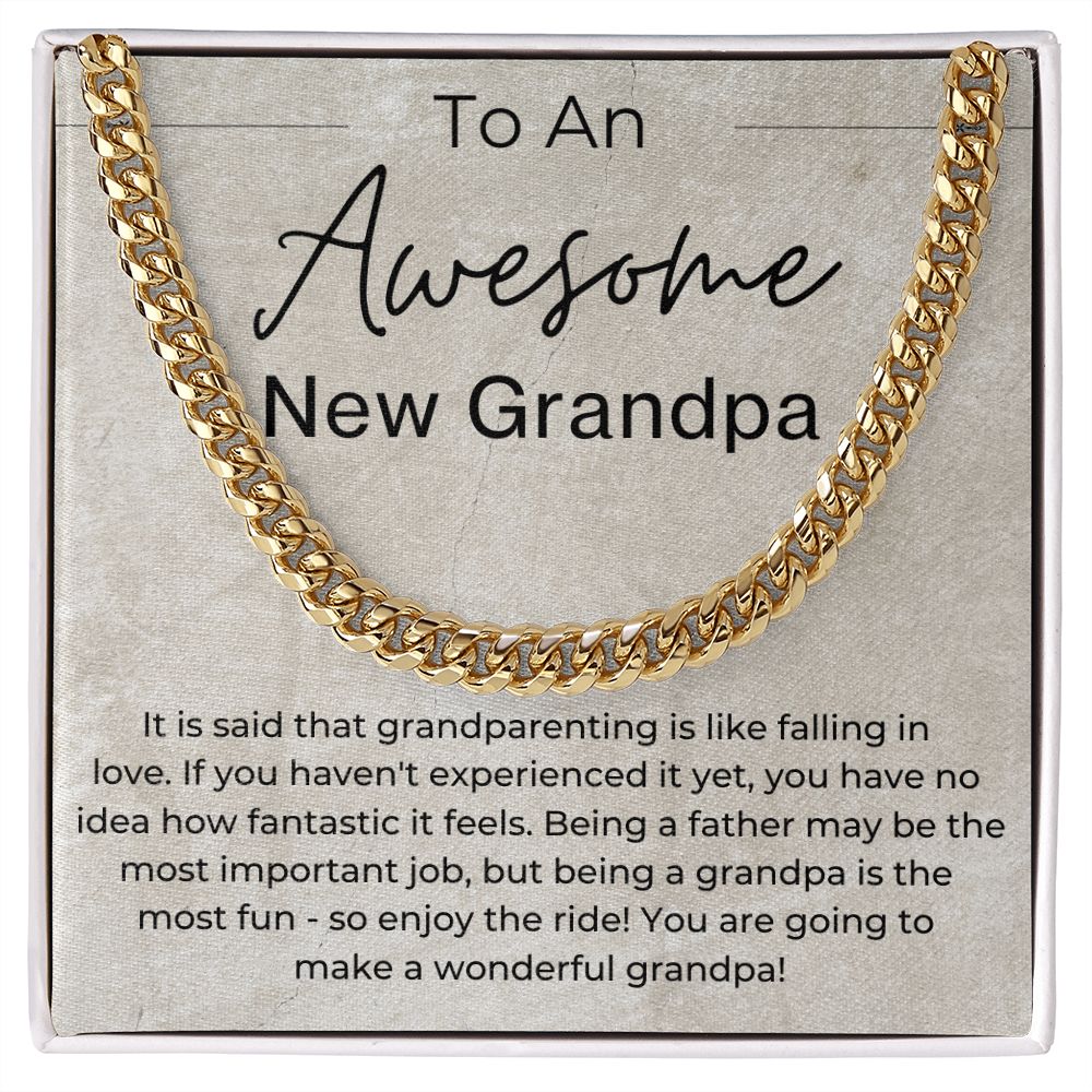 You Are Going to Make A Wonderful Grandpa - Gift for A New Grandpa - Linked Chain Necklace
