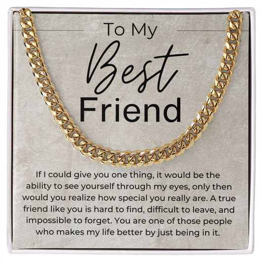 A True Friend Like You Is Hard To Find - Gift For Male Best Friend - Linked Chain Necklace