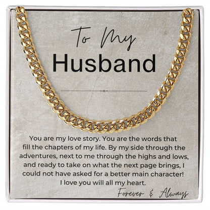 I Love You With All My Heart - Gift for Husband - Linked Chain Necklace