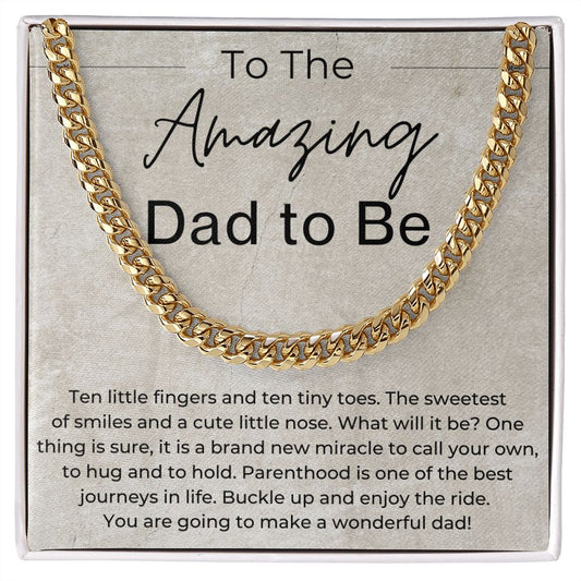 Buckle Up and Enjoy the Ride - Gift for Dad to Be - Linked Chain Necklace