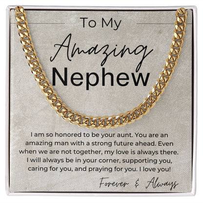 I will Always Be in Your Corner - A Gift for Nephew from Aunt - Linked Chain Necklace