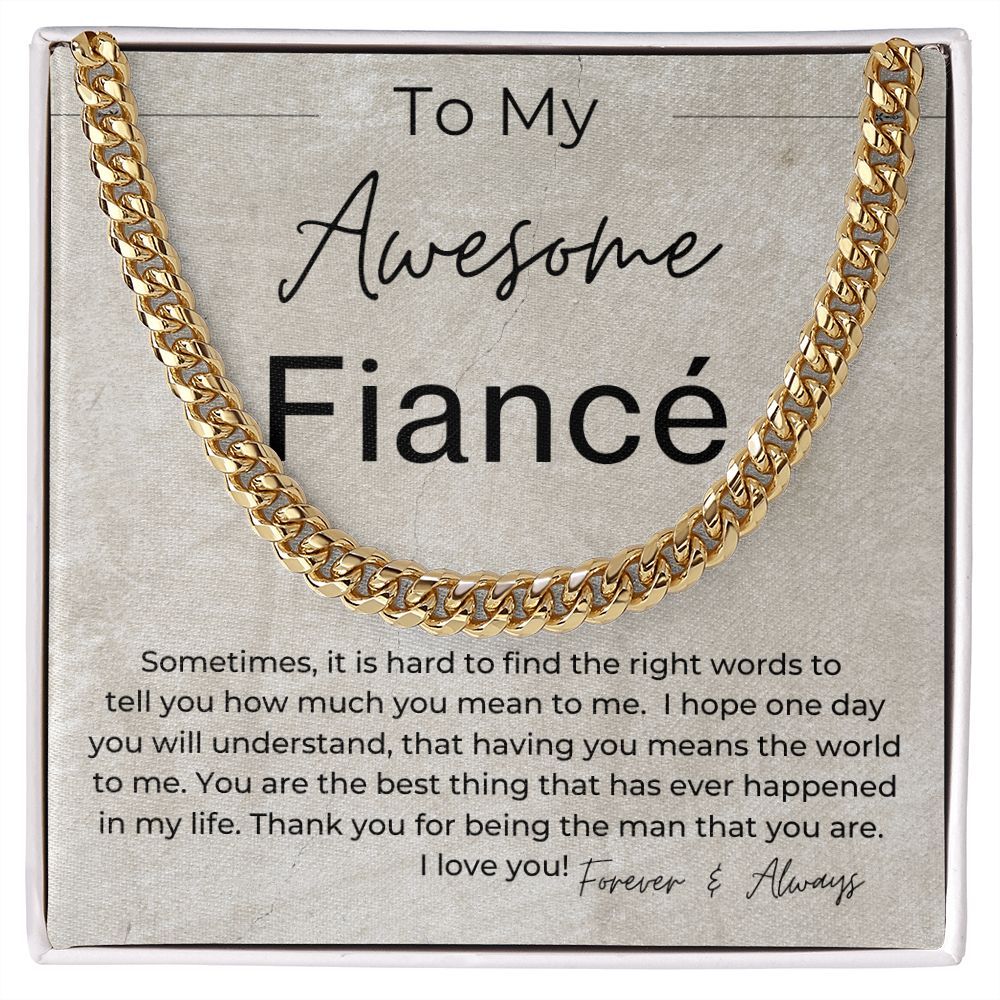 I Love You Forever And Always - Gift for Fiancé, Gift for My Groom - Linked Chain Necklace