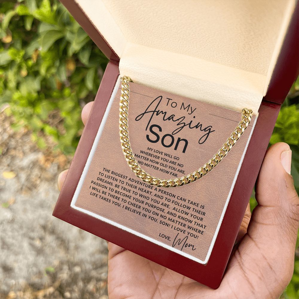 No Matter What - to My Son (from Mom) - Mom to Son Gift - Christmas Gifts, Birthday Present, Graduation, Valentine's Day 14K Yellow Gold Finish /