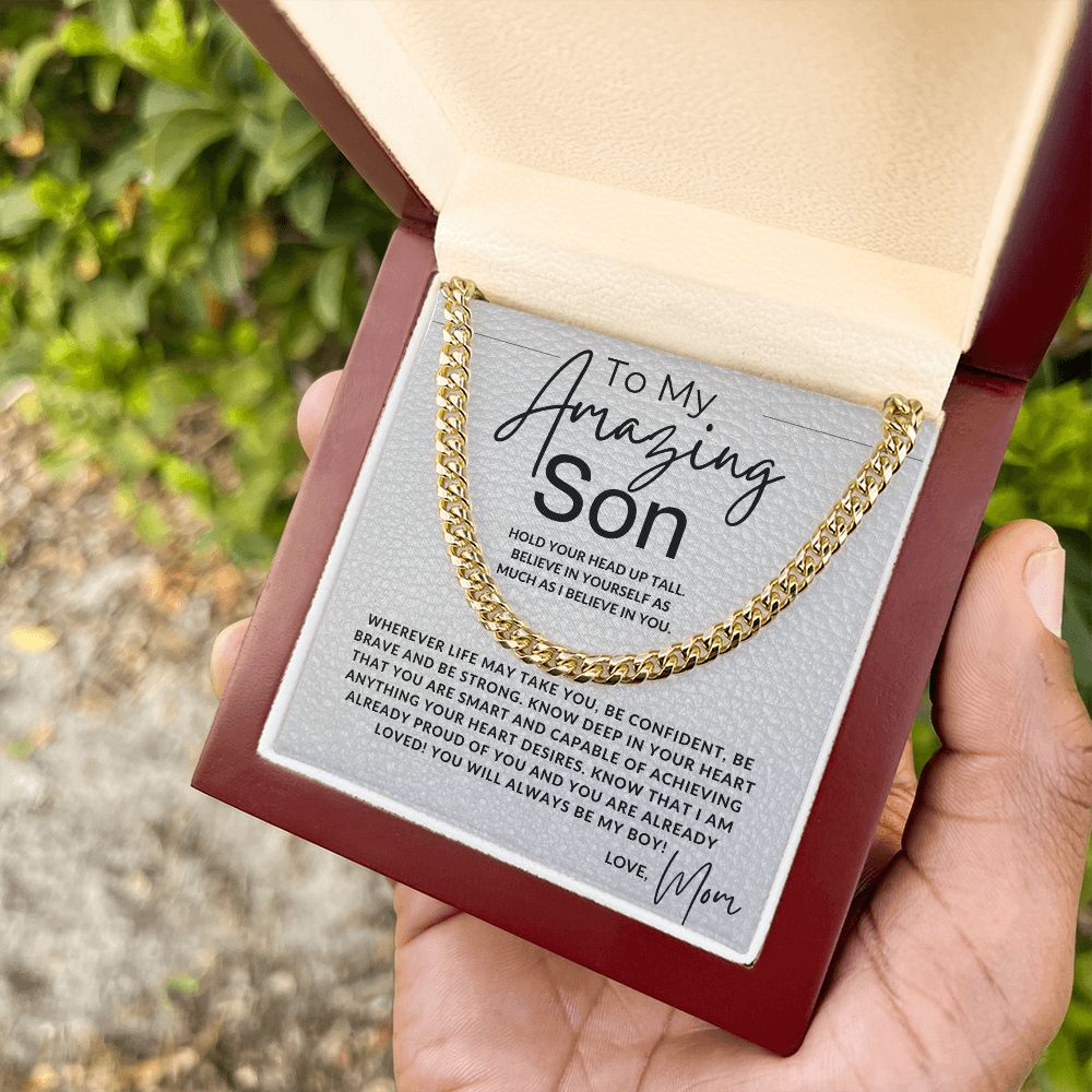 Hold Your Head Up - To My Son (From Mom) - Mother to Son Gift - Christmas Gifts, Birthday Present, Graduation, Valentine's Day