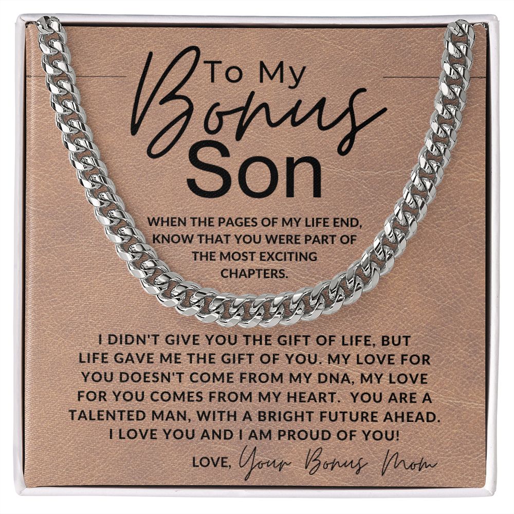 The Best Part - to My Bonus Son (Gift from Bonus Mom) - Christmas Gifts, Birthday Present, Graduation, Valentine's Day Stainless Steel / Standard Box