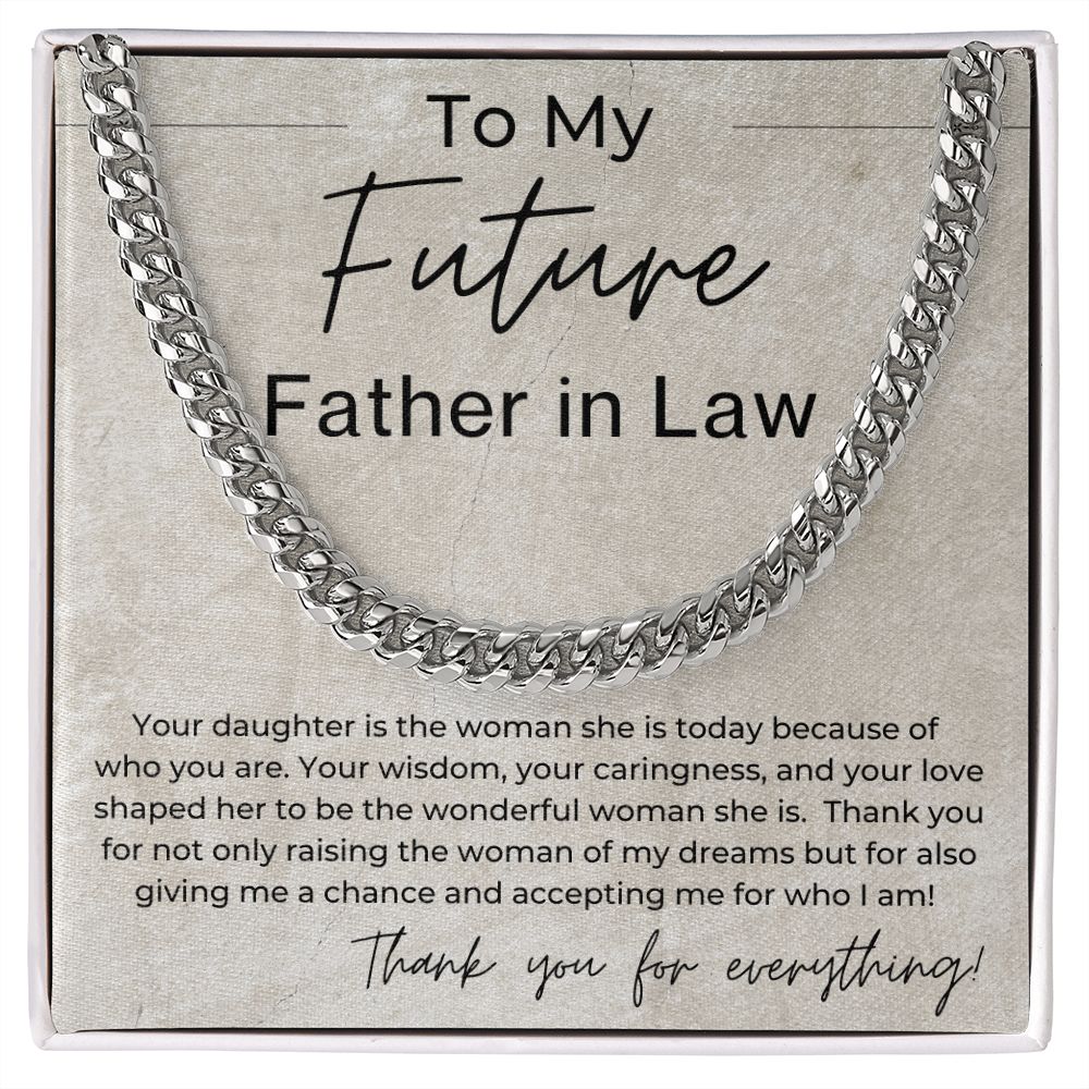 Thank You For Accepting Me - Gift for Future Father In Law, From Future Son In Law - Linked Chain Necklace