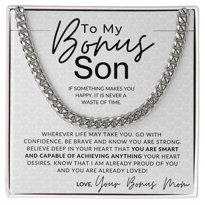 Be Brave, Be Strong - To My Bonus Son (Gift From Bonus Mom) - Christmas Gifts, Birthday Present, Graduation, Valentine's Day