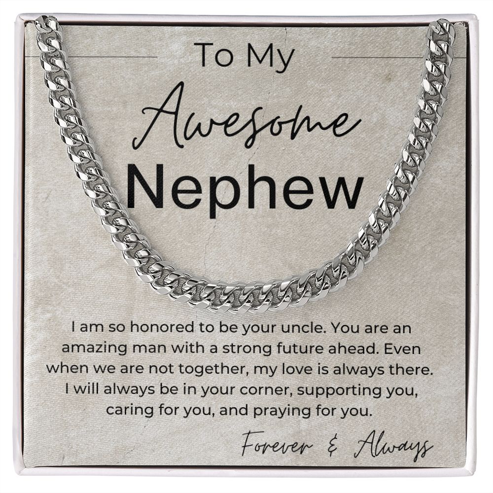 I will Always Be in Your Corner - A Gift for Nephew from Uncle - Cuban Linked Chain Necklace