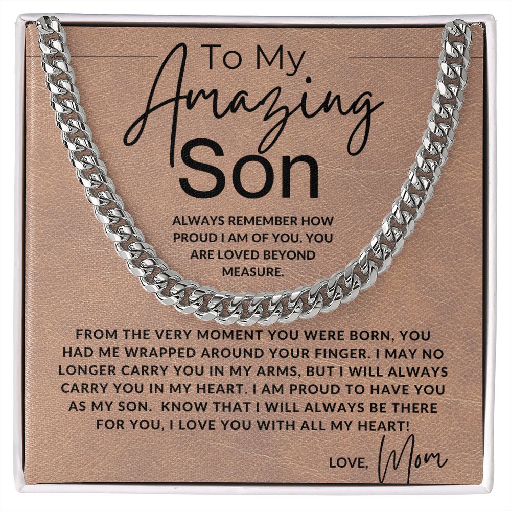 You Are Loved - to My Son (from Mom) - Mom to Son Gift - Christmas Gifts, Birthday Present, Graduation, Valentine's Day Stainless Steel / Standard Box