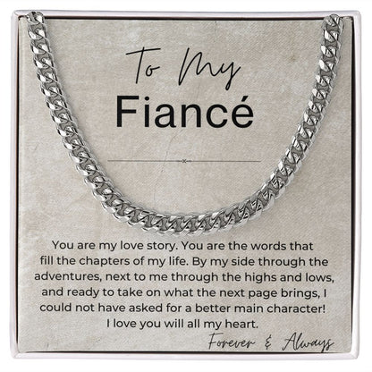 I Love You With All My Heart - Gift  for Fiancé, Gift for My Groom - Linked Chain Necklace