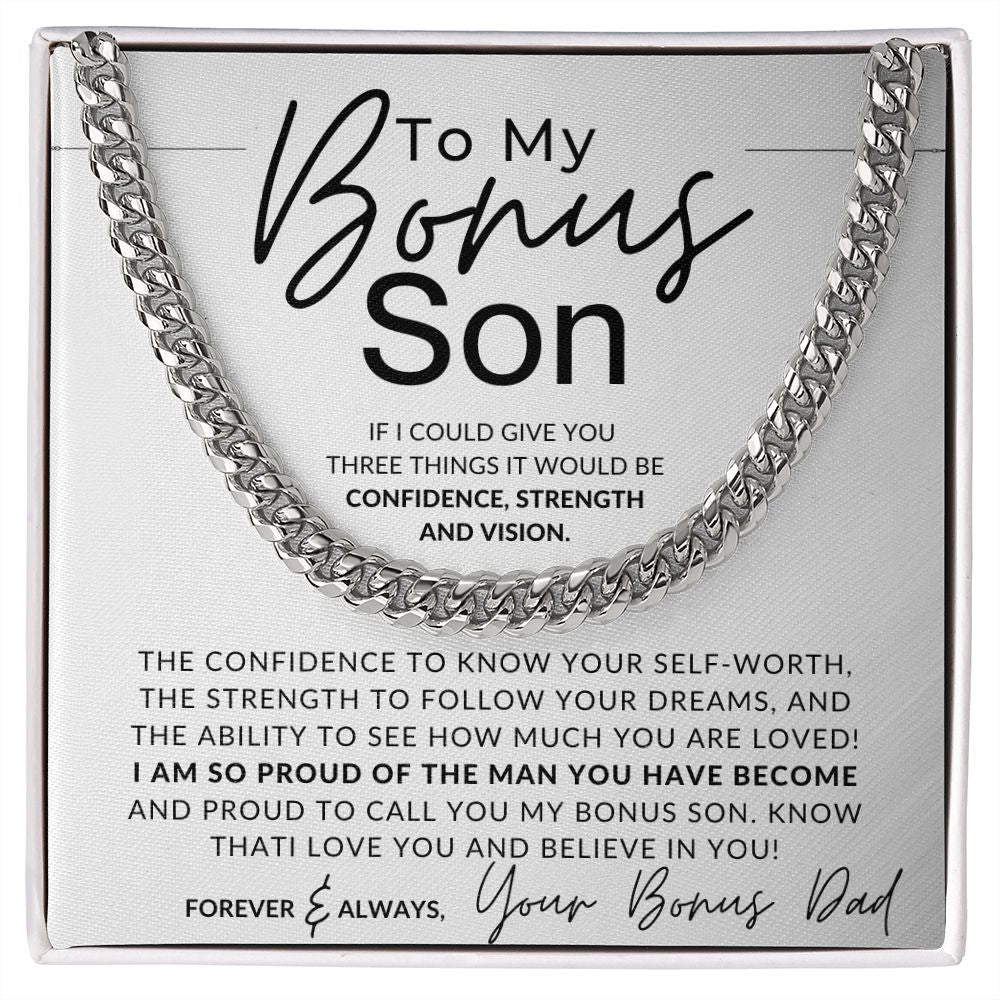 Forever and Always - To My Bonus Son (Gift From Bonus Dad) - Christmas Gifts, Birthday Present, Graduation, Valentine's Day