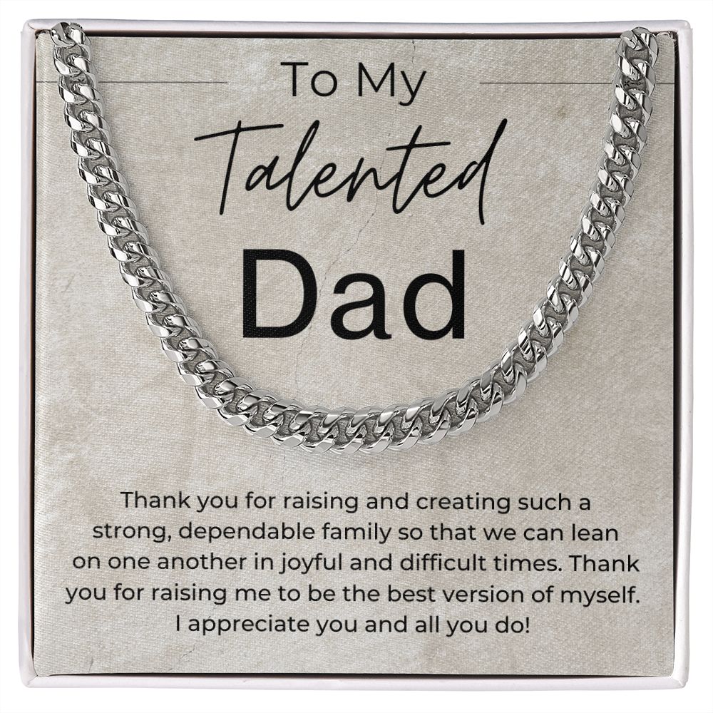 I Appreciate You And All You Do - Gift for Dad - Linked Chain Necklace