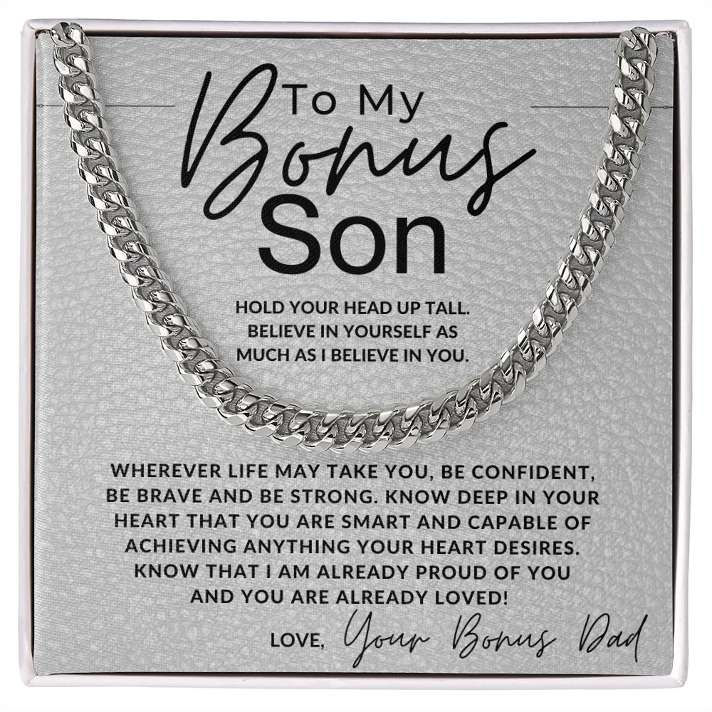 Hold Your Head Up - To My Bonus Son (Gift From Bonus Dad) - Christmas Gifts, Birthday Present, Graduation, Valentine's Day