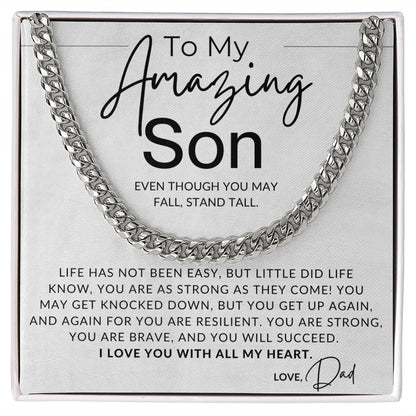 Stand Tall - To My Son (From Dad) - Dad to Son Gift - Christmas Gifts, Birthday Present, Graduation, Valentine's Day