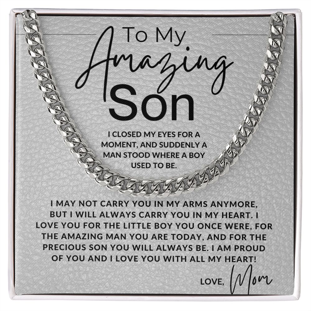 You Are An Amazing Man - To My Son (From Mom) - Mom to Son Gift - Christmas Gifts, Birthday Present, Graduation, Valentine's Day