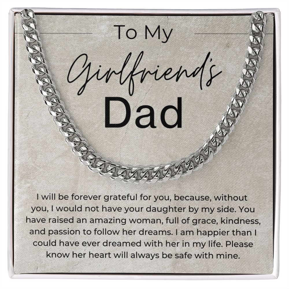 Her Heart is Safe Gift for Girlfriend's Dad Linked Chain