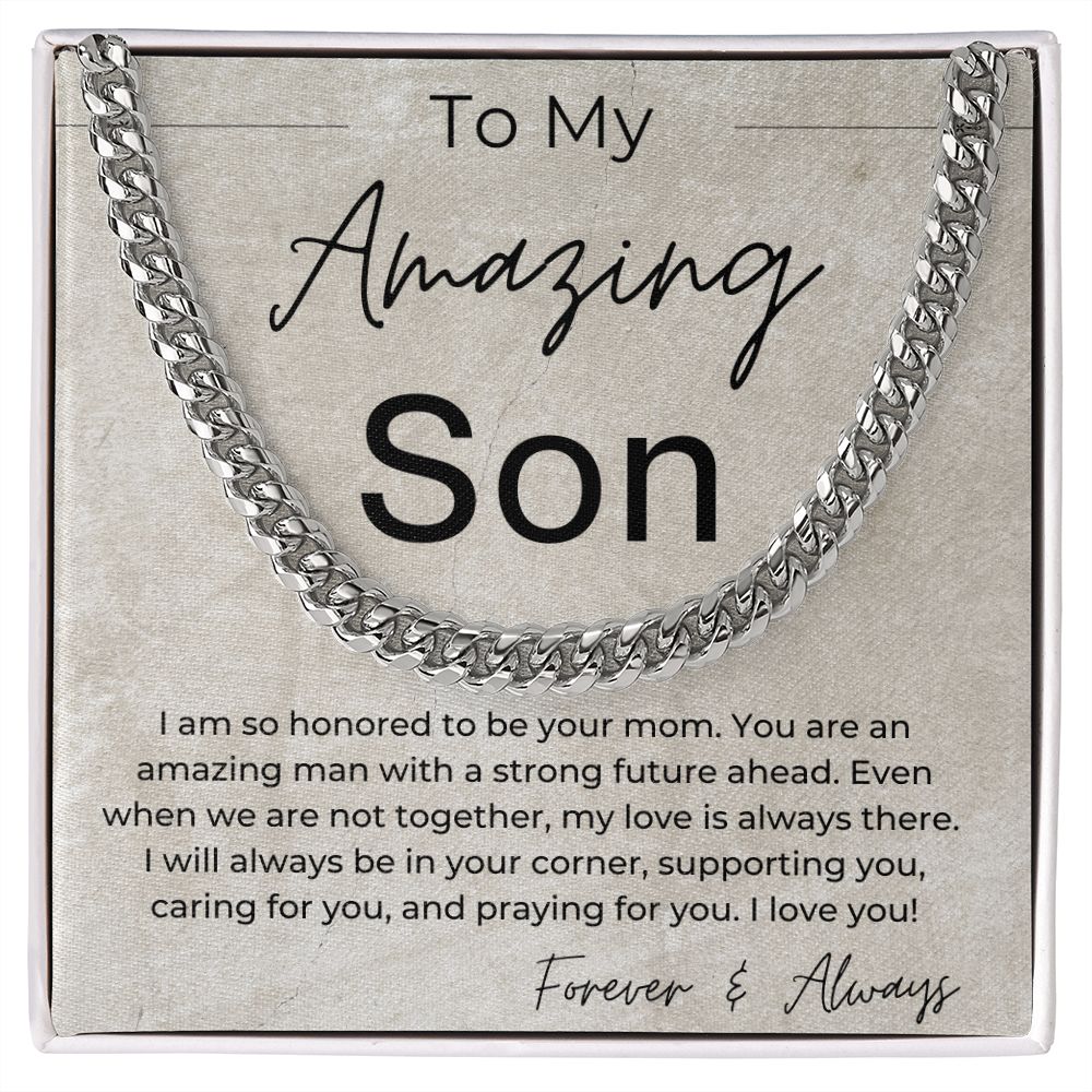 I will Always Be in Your Corner - A Gift for Son from Mom - Linked Chain Necklace