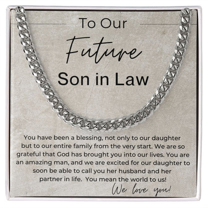 We Are Excited - Gift for Future Daughter in Law - Cuban Linked Chain Necklace