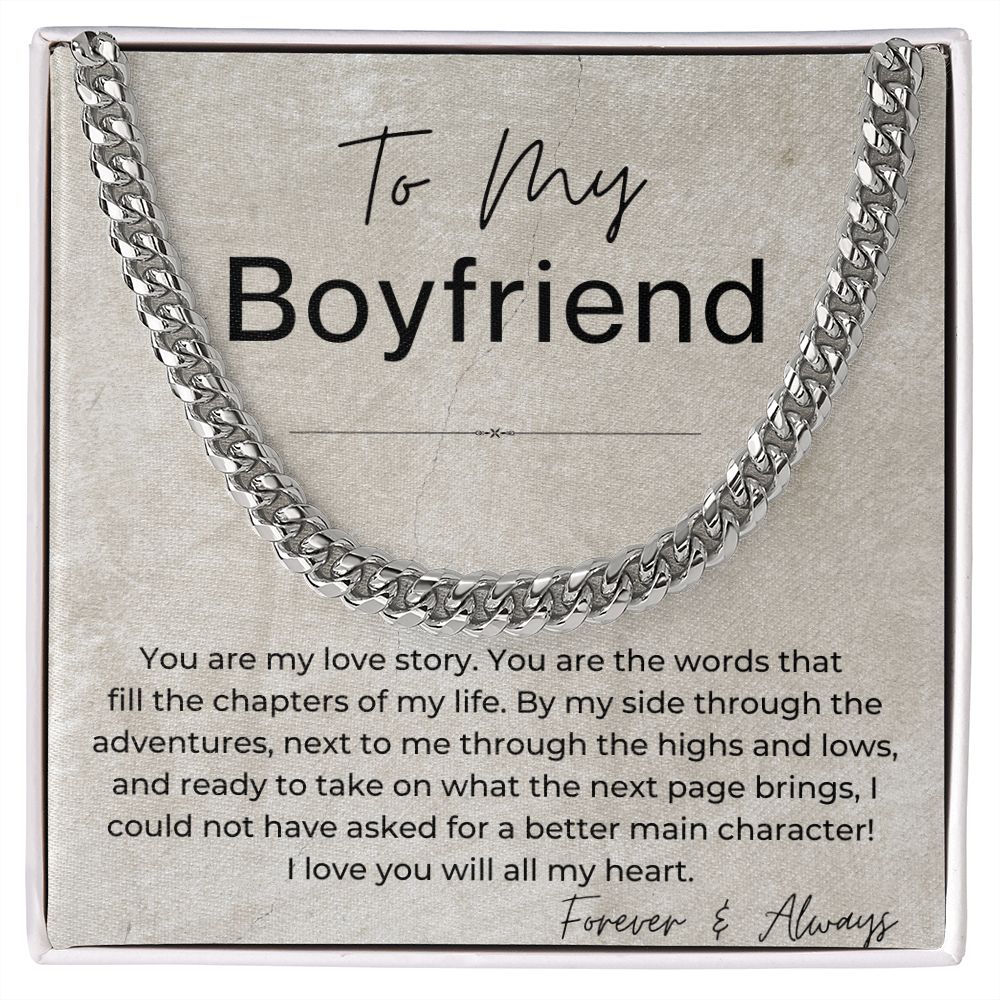 I Love You With All My Heart Gift for Boyfriend Linked Chain