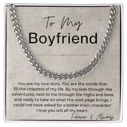 I Love You With All My Heart - Gift for Boyfriend - Linked Chain Necklace