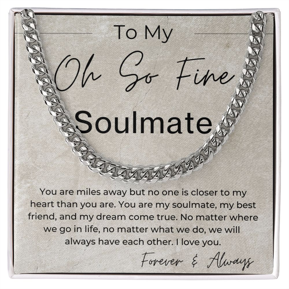 Miles Apart - Gift for Long Distance Soulmate -Long Distance Relationship Gift - Linked Chain Necklace